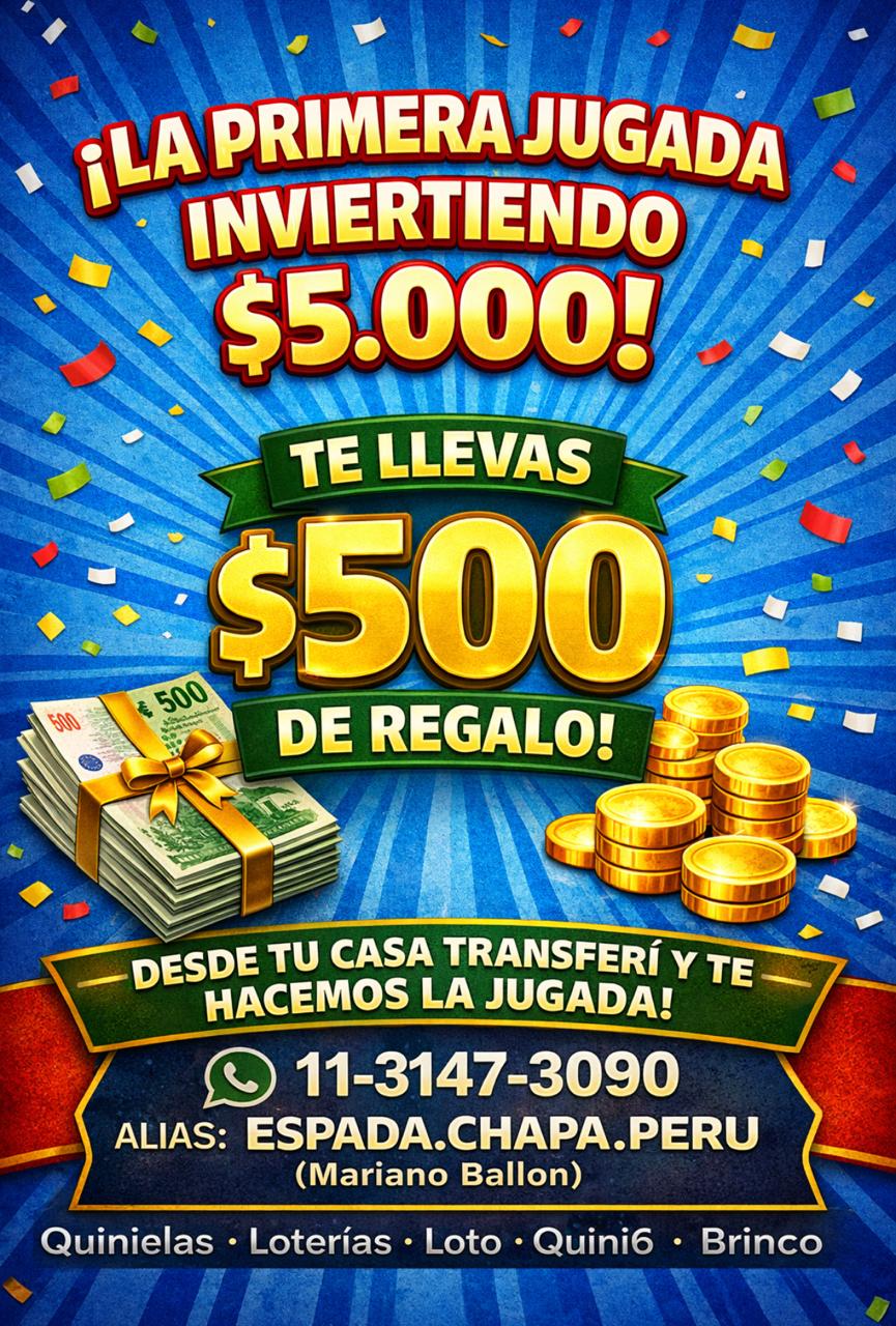 Promoción: ¡Regalo de $500 en tu primera jugada!